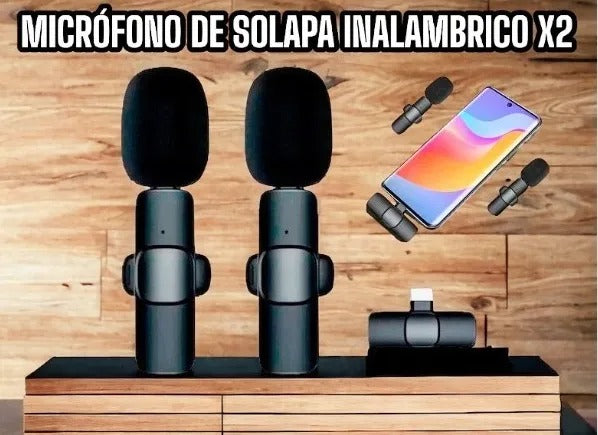 Microfono Inalambrico K9 2 En 1 De Solapa Para Iphone O Android Tipo C