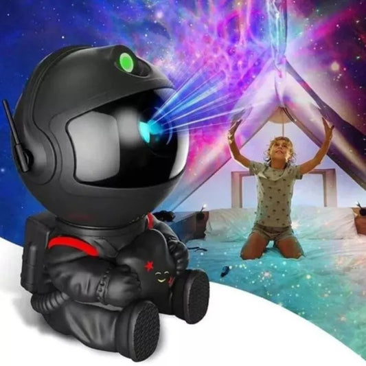Proyector Astronauta Starry Sky Star Light Galaxy Luz Noctura Negro