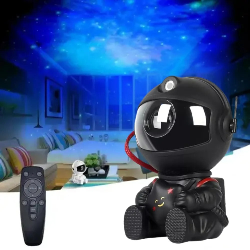 Proyector Astronauta Starry Sky Star Light Galaxy Luz Noctura Negro