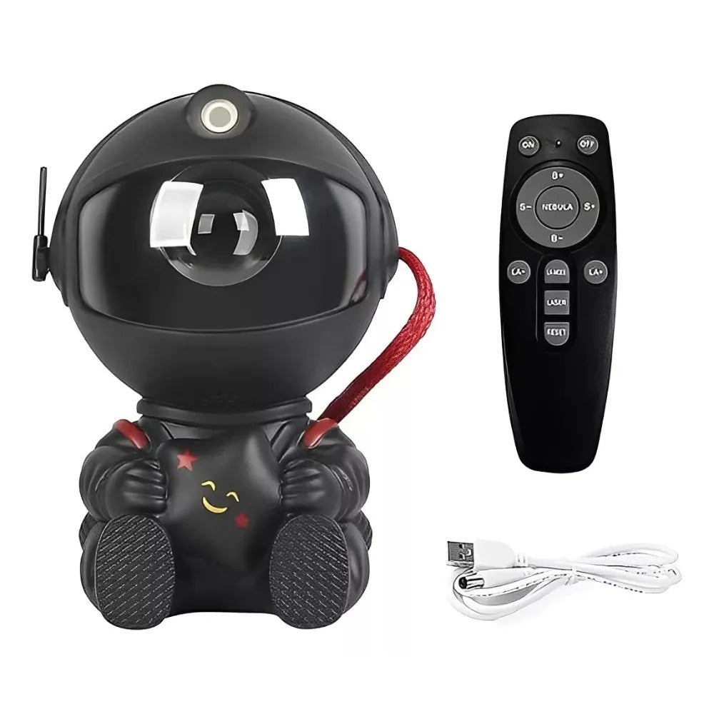 Proyector Astronauta Starry Sky Star Light Galaxy Luz Noctura Negro